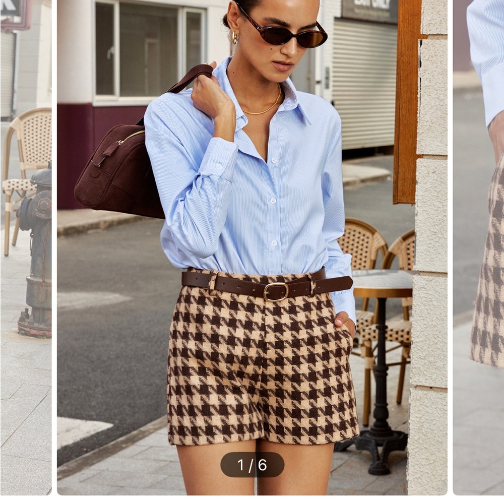 Chic Houndstooth Blazer and Shorts Set - Picture 6 of 12